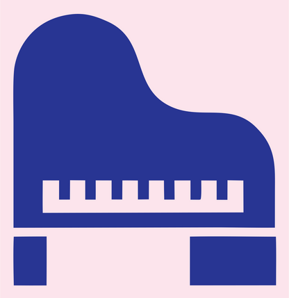 Heavy Grand Piano Top-Down Icon #fce4ec/#283593