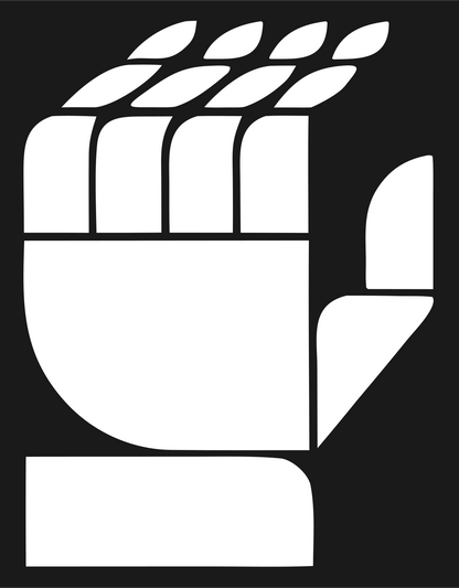 Geometric Robot Fist Badge #1a1a1a/#ffffff