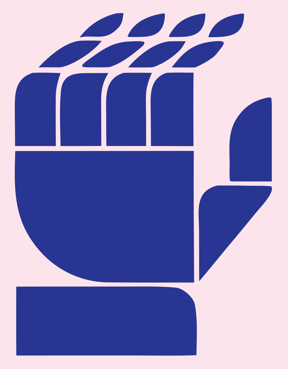 Geometric Robot Fist Badge #fce4ec/#283593