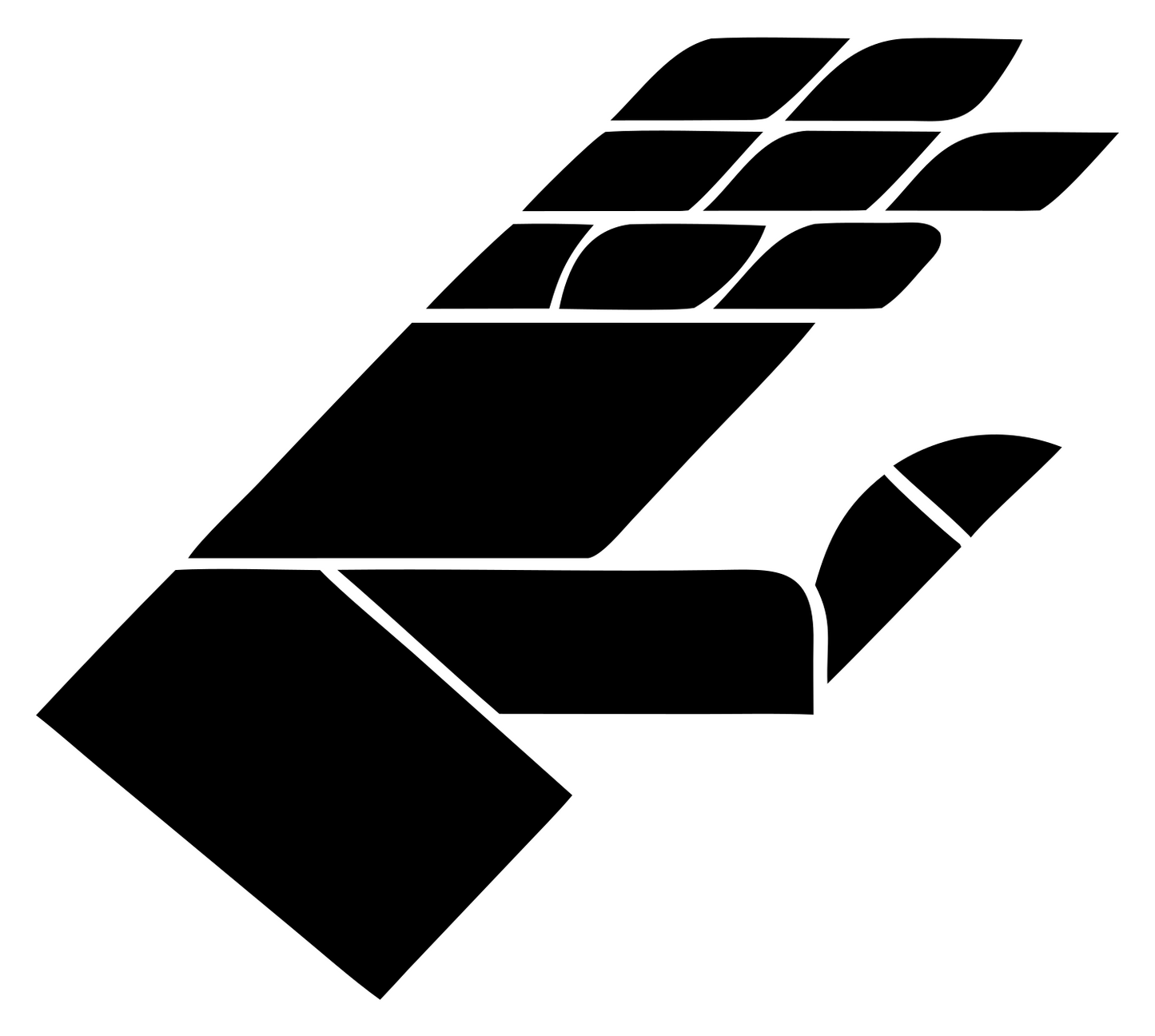 Geometric Robot Hand Icon #ffffff/#000000