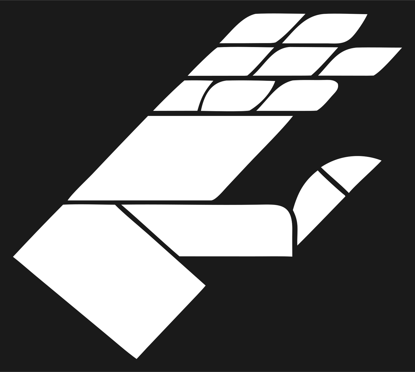 Geometric Robot Hand Icon #1a1a1a/#ffffff