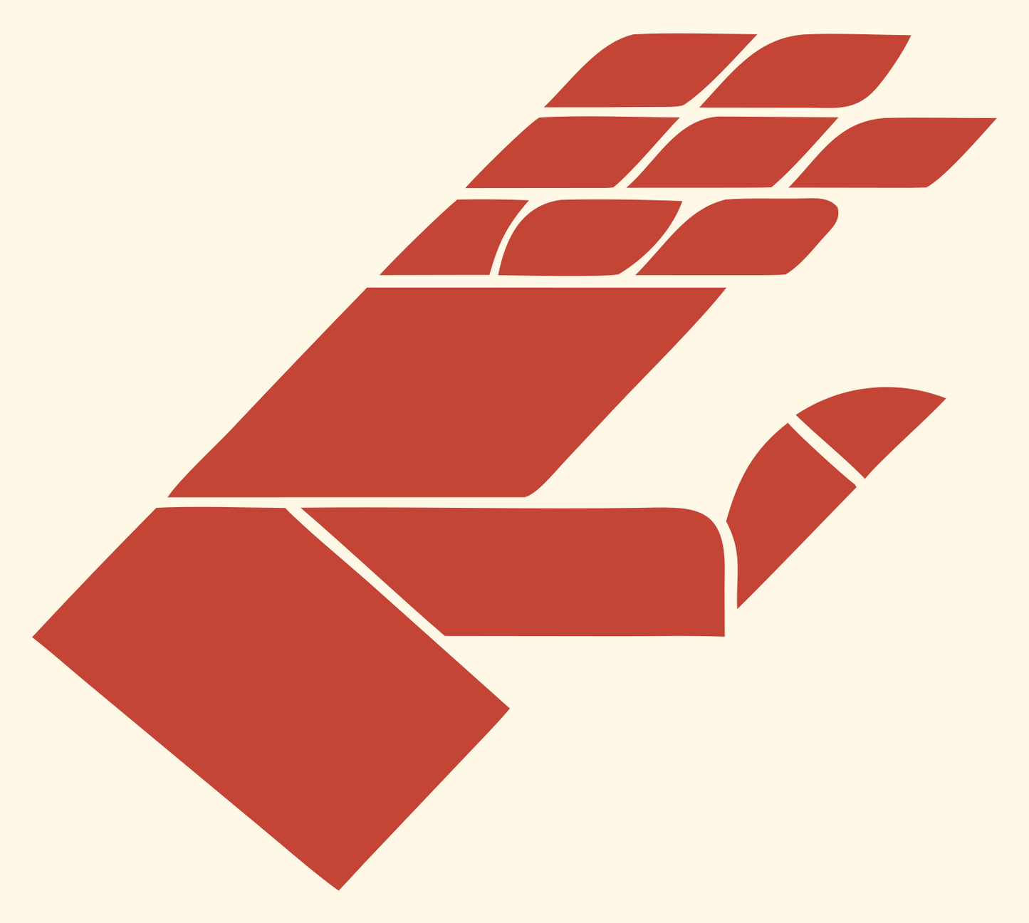 Geometric Robot Hand Icon #fff8e7/#c44536
