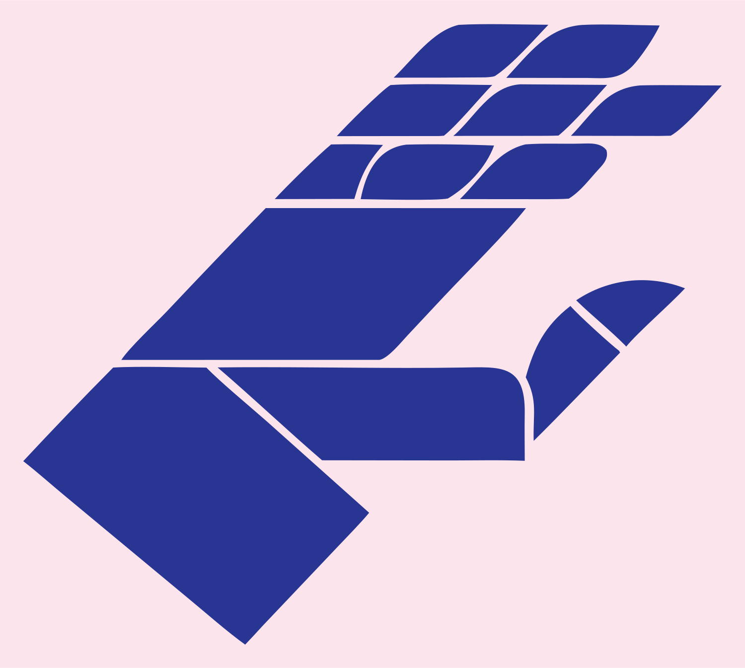 Geometric Robot Hand Icon #fce4ec/#283593