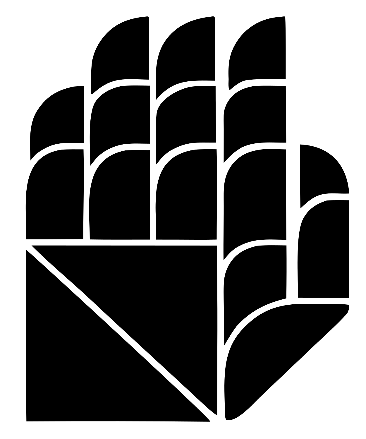 Geometric Robot Hand Crest #ffffff/#000000