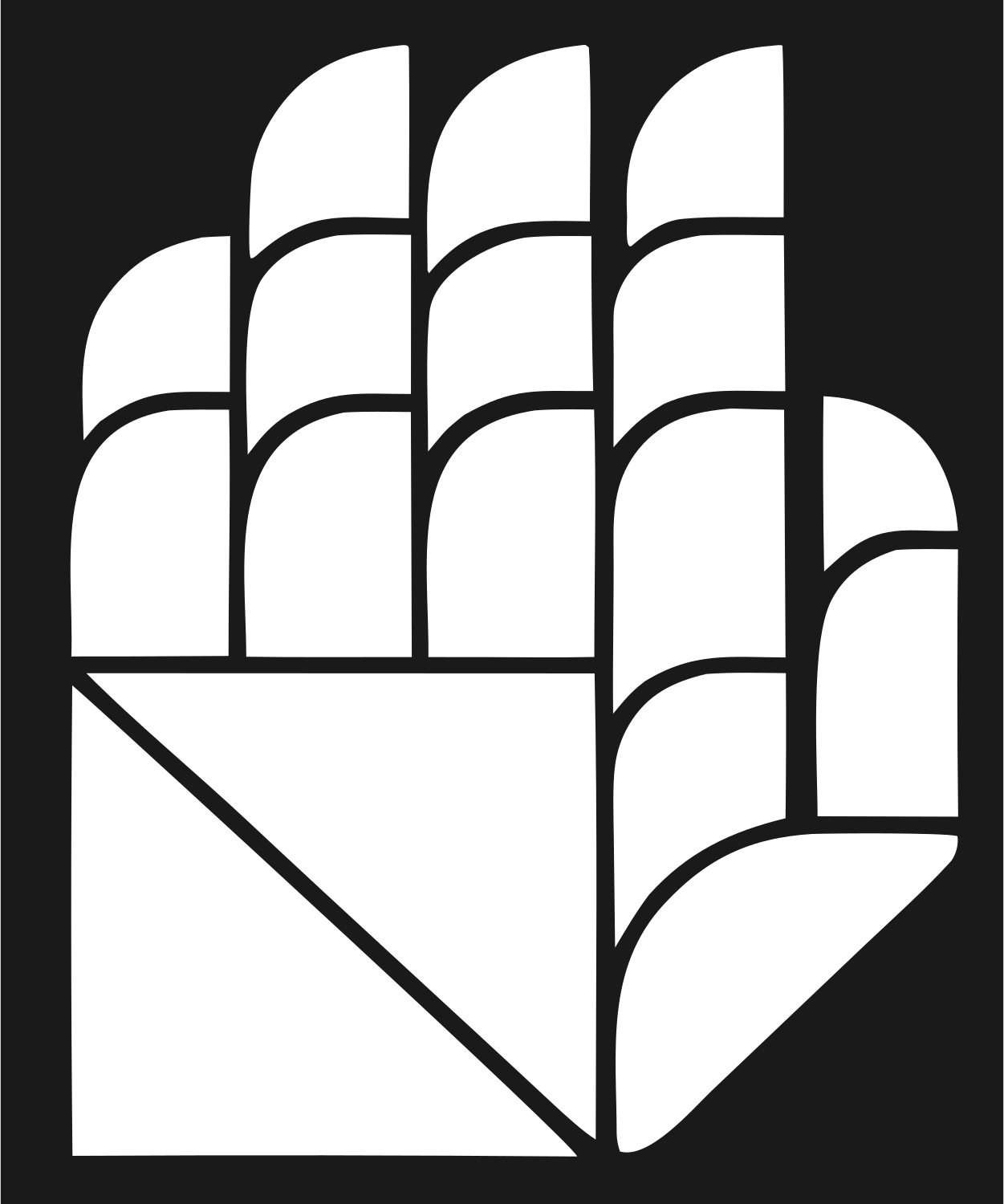 Geometric Robot Hand Crest #1a1a1a/#ffffff