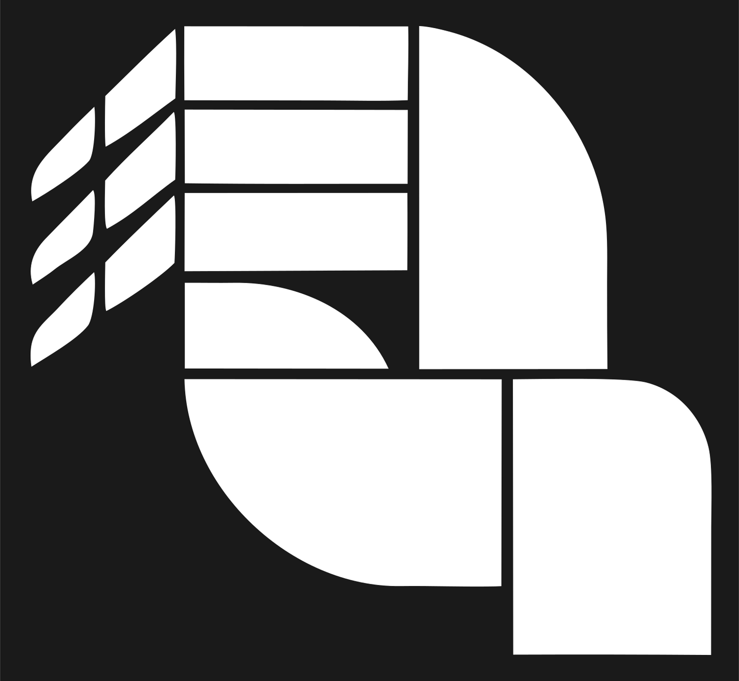 Geometric Segmented Claw Badge #1a1a1a/#ffffff