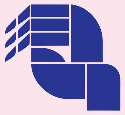 Geometric Segmented Claw Badge #fce4ec/#283593