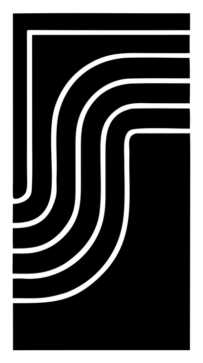 Bold S-Curve Stripe Mark #ffffff/#000000