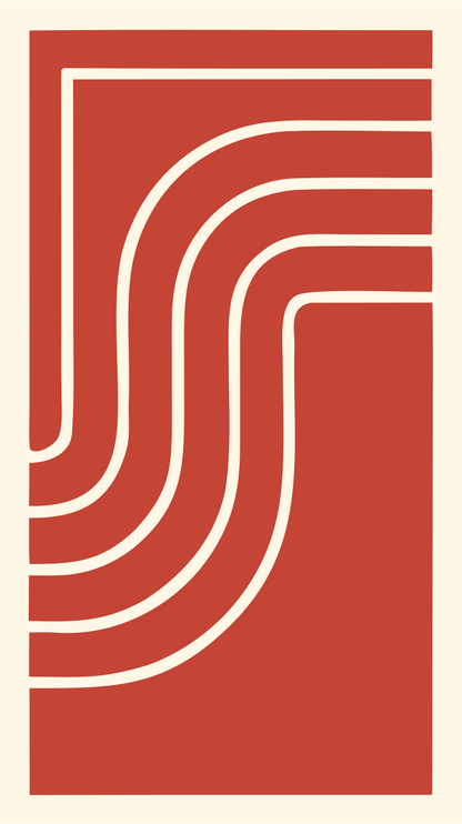 Bold S-Curve Stripe Mark #fff8e7/#c44536