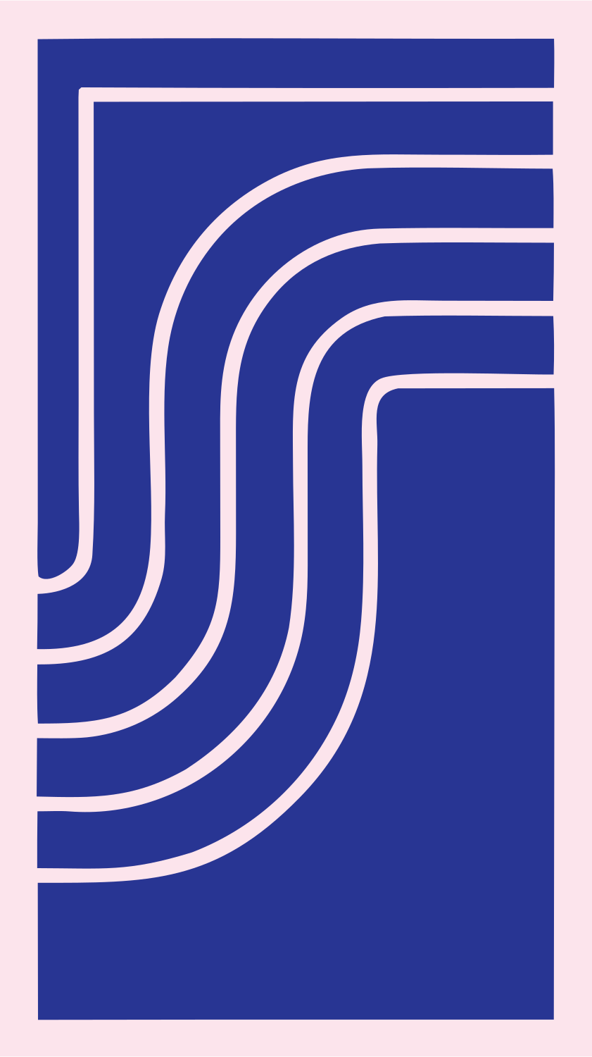 Bold S-Curve Stripe Mark #fce4ec/#283593