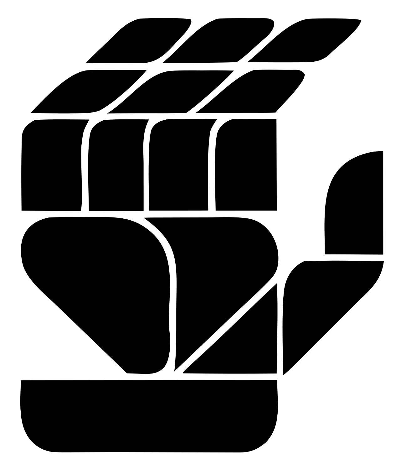 Geometric Robot Fist Emblem #ffffff/#000000