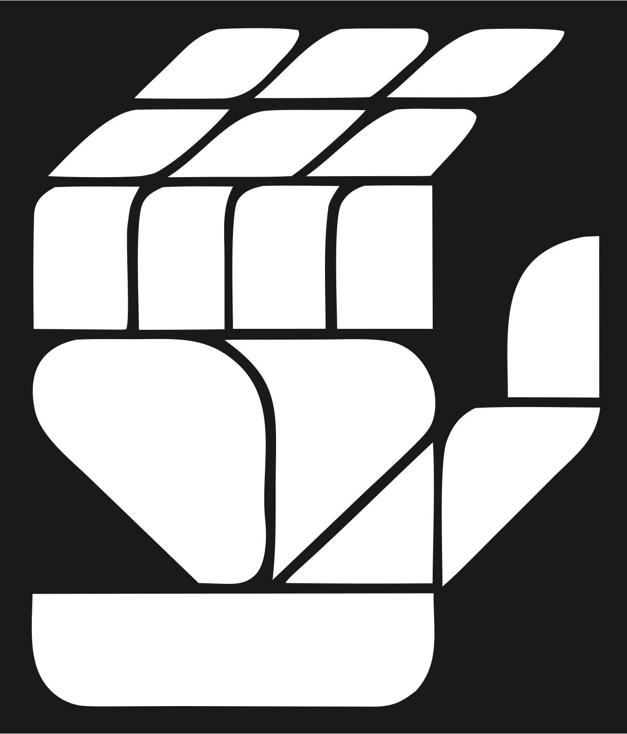 Geometric Robot Fist Emblem #1a1a1a/#ffffff