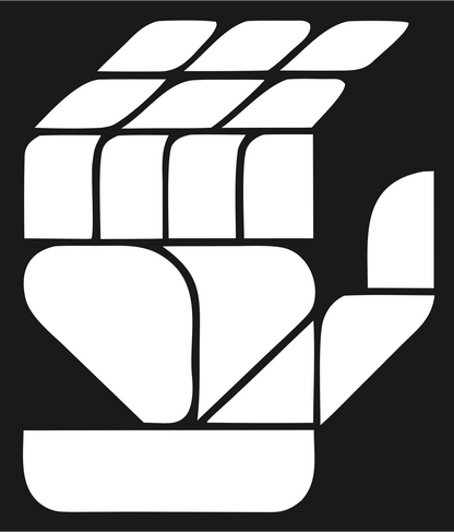 Geometric Robot Fist Emblem #1a1a1a/#ffffff