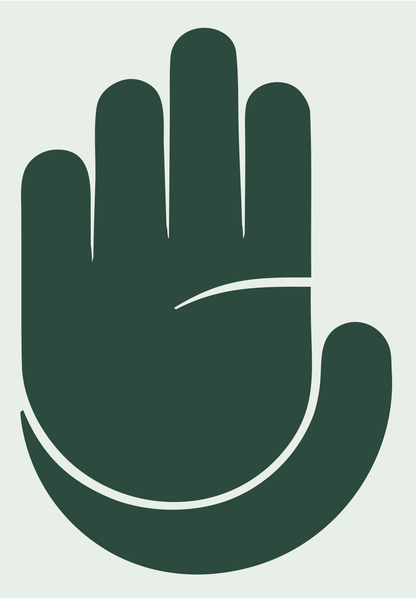 Monoline Stop Hand Badge #e8efe9/#2d4a3e