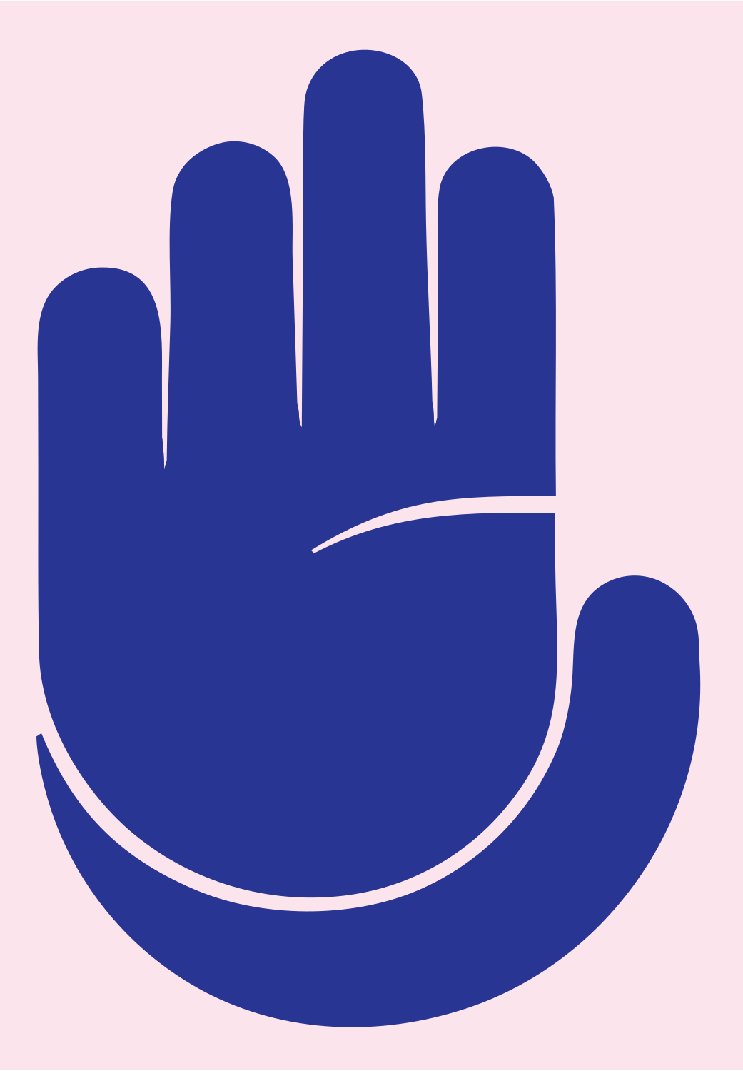 Monoline Stop Hand Badge #fce4ec/#283593