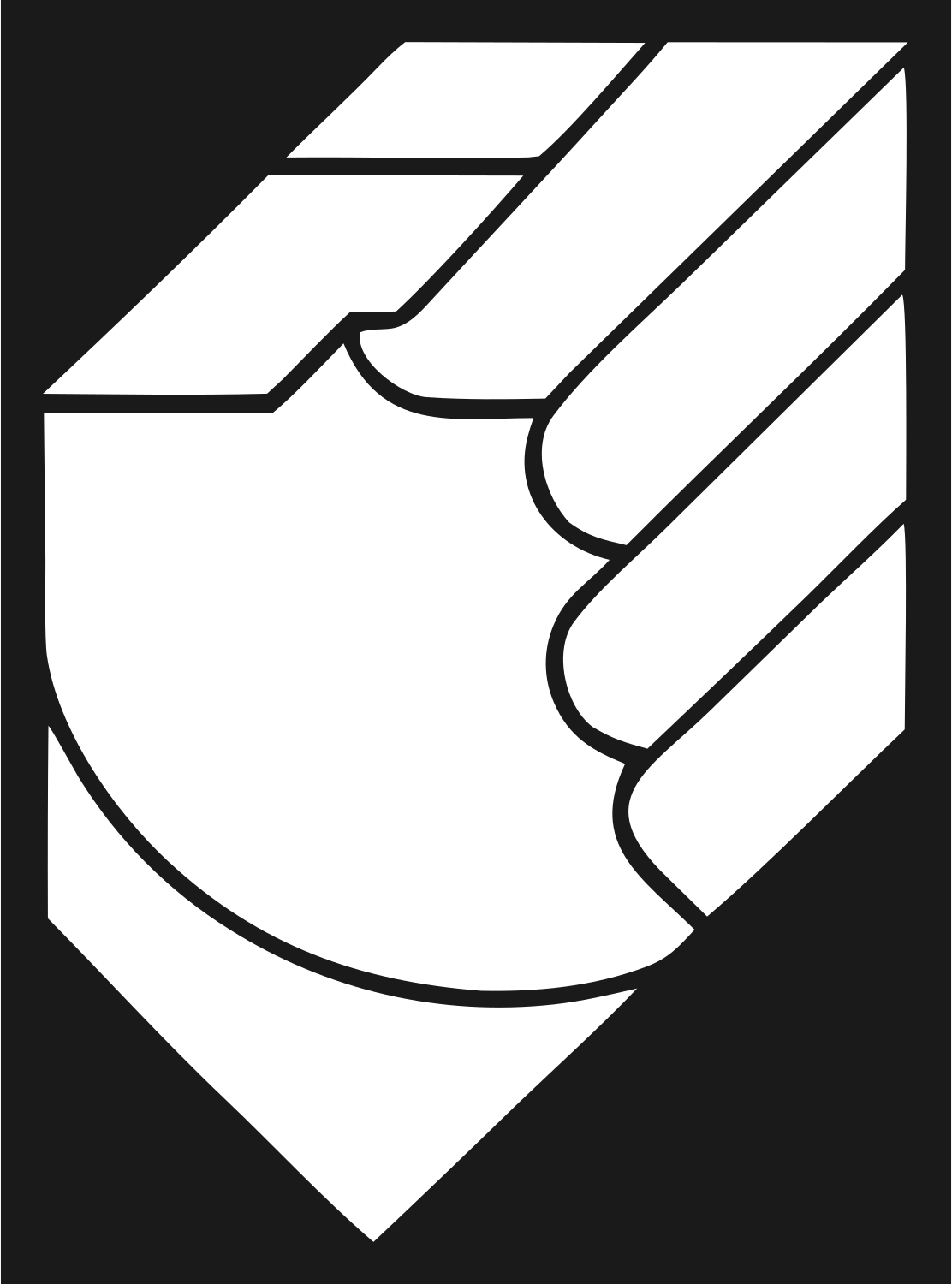 Monoline Clenched Fist Shield Badge #1a1a1a/#ffffff