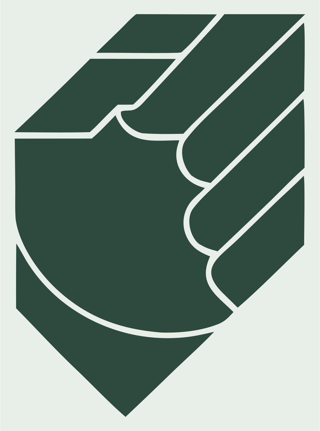 Monoline Clenched Fist Shield Badge #e8efe9/#2d4a3e