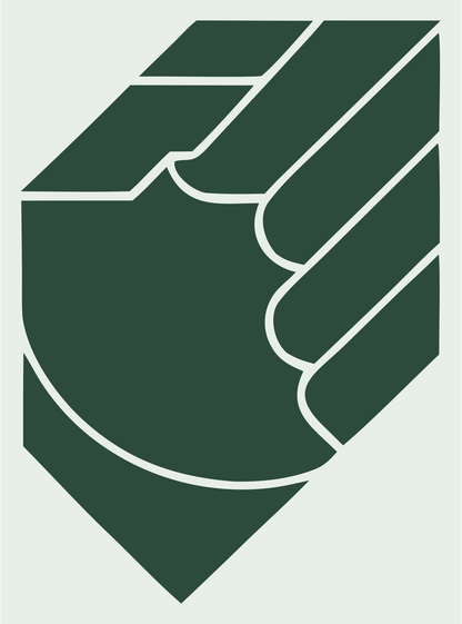 Monoline Clenched Fist Shield Badge #e8efe9/#2d4a3e