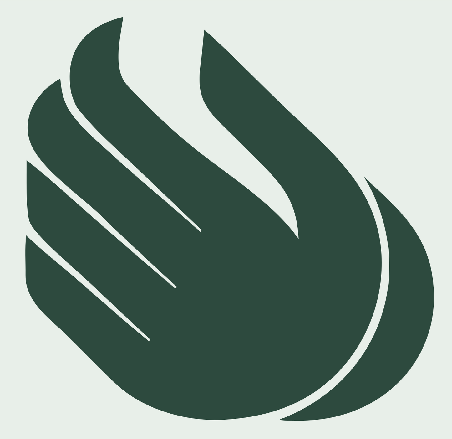 Monoline Open Hand Badge #e8efe9/#2d4a3e