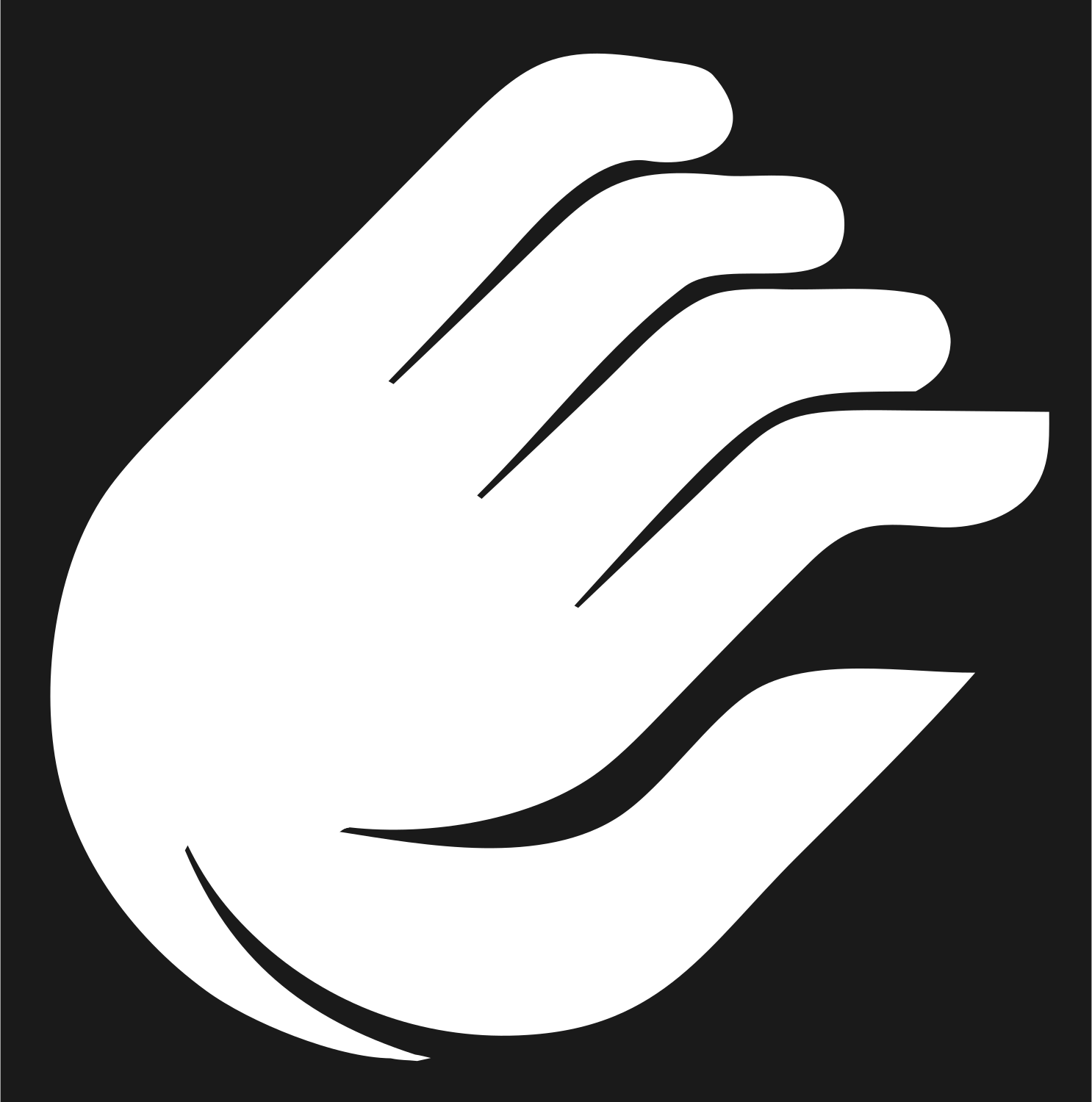 Monoline Reaching Hand Badge #1a1a1a/#ffffff