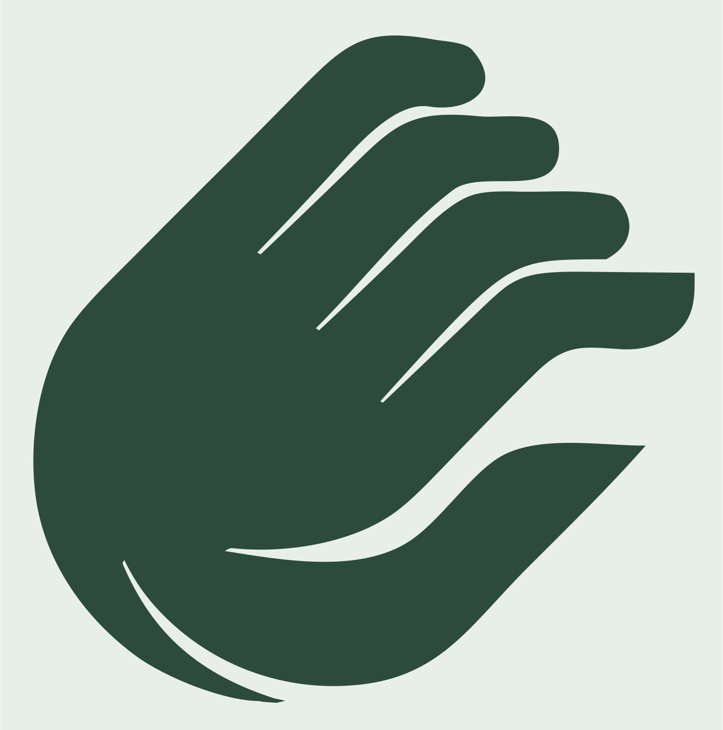 Monoline Reaching Hand Badge #e8efe9/#2d4a3e
