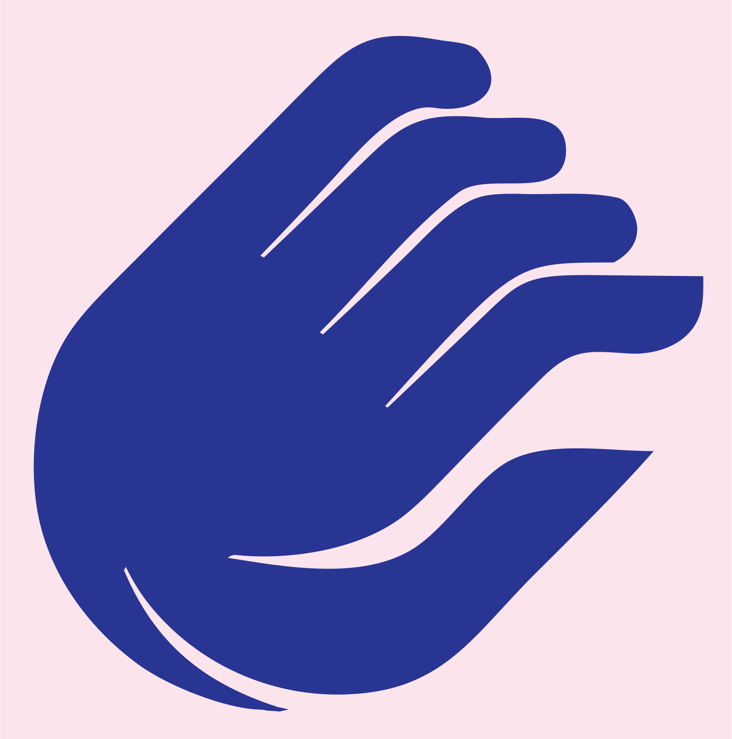 Monoline Reaching Hand Badge #fce4ec/#283593