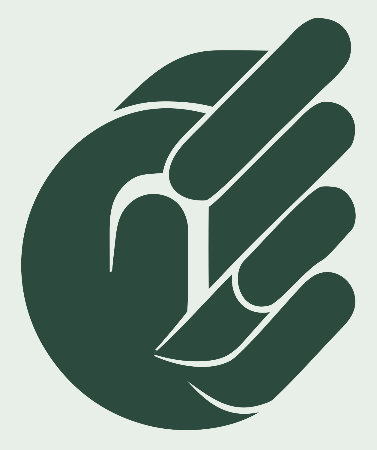 Bold Hand Diagonal Slash Badge #e8efe9/#2d4a3e