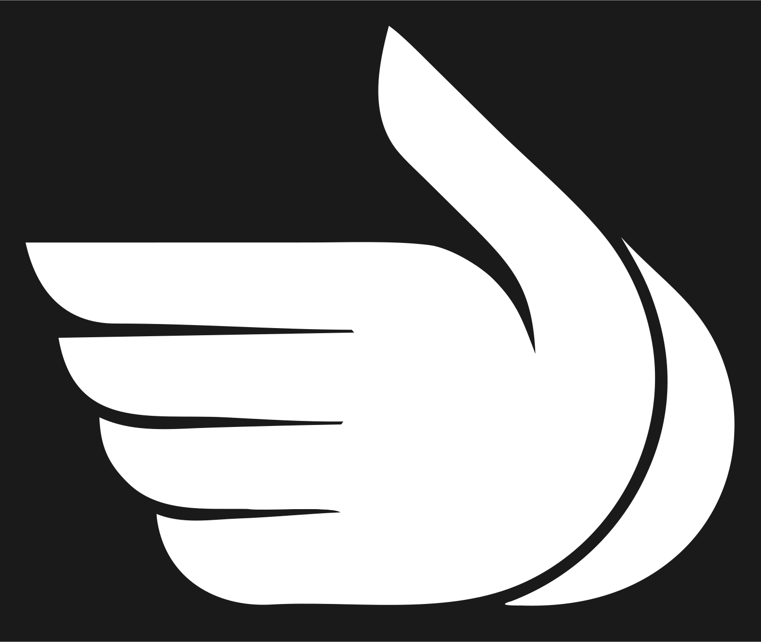 Winged Hand Silhouette Mark #1a1a1a/#ffffff