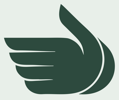 Winged Hand Silhouette Mark #e8efe9/#2d4a3e