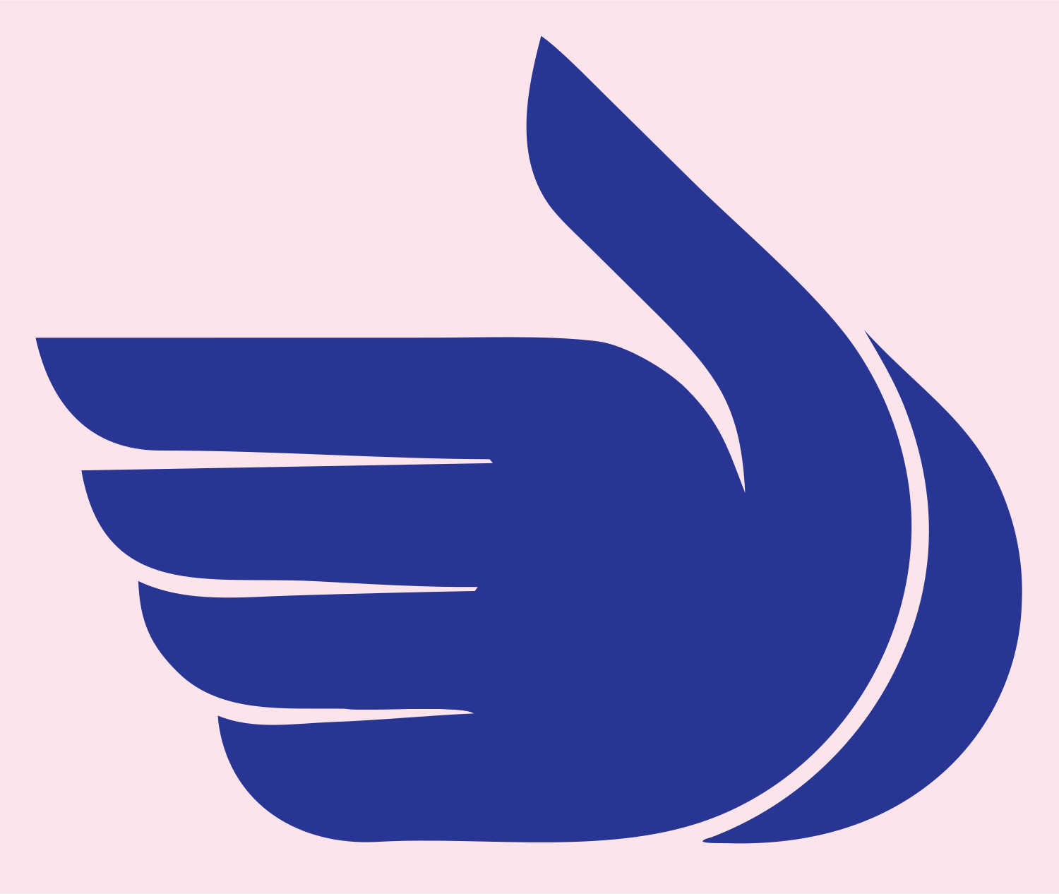 Winged Hand Silhouette Mark #fce4ec/#283593