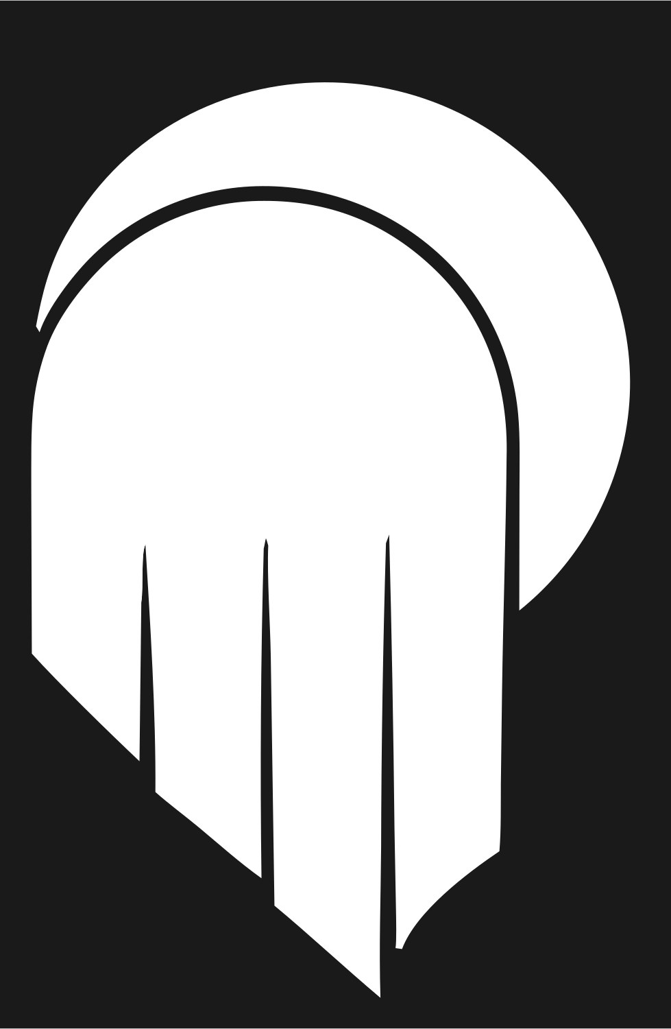 Arched Gauntlet Silhouette Badge #1a1a1a/#ffffff