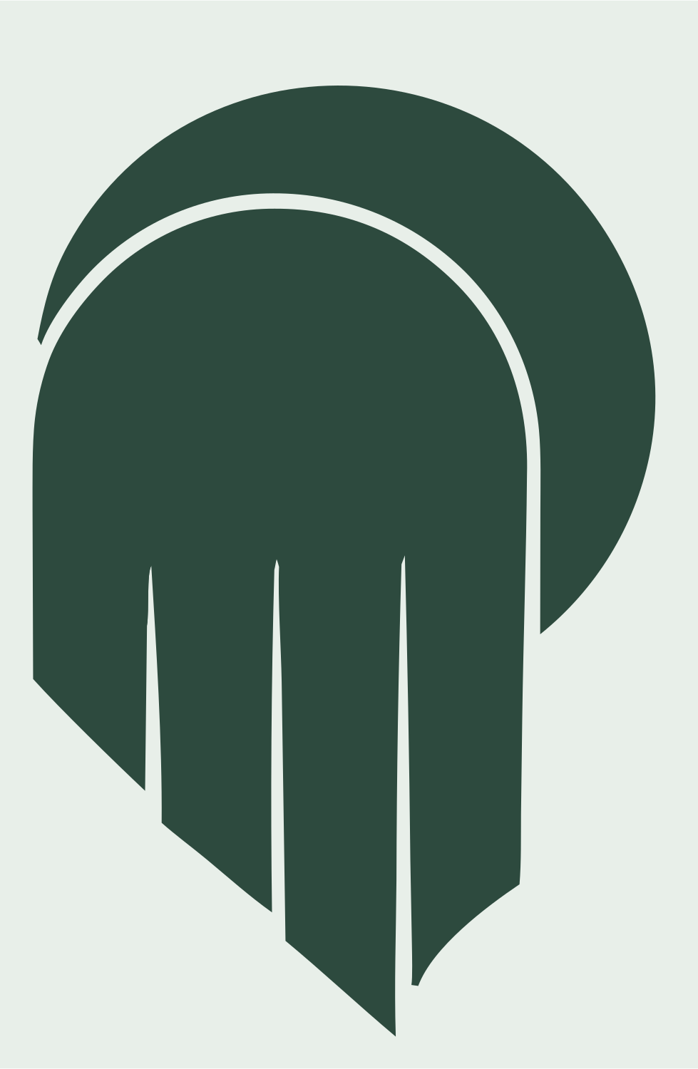 Arched Gauntlet Silhouette Badge #e8efe9/#2d4a3e