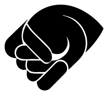 Monoline Punching Fist Mark #ffffff/#000000