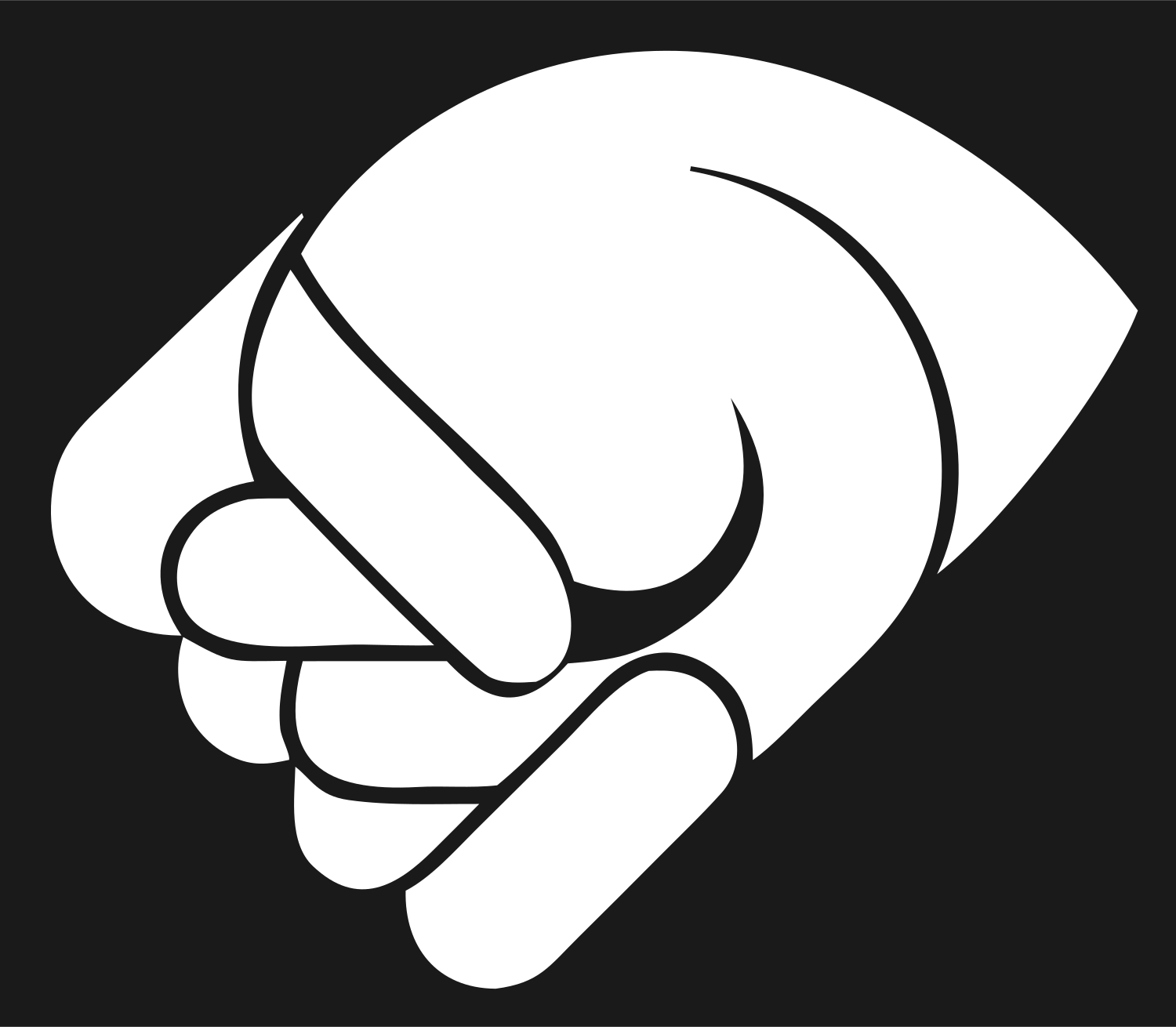 Monoline Punching Fist Mark #1a1a1a/#ffffff