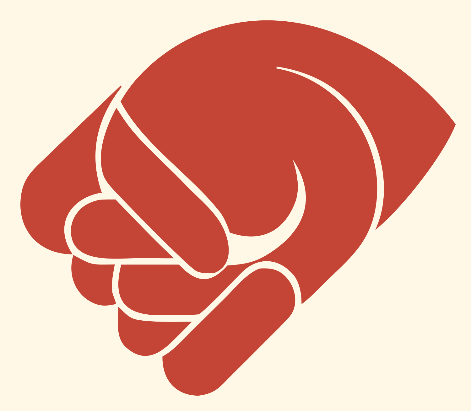 Monoline Punching Fist Mark #fff8e7/#c44536