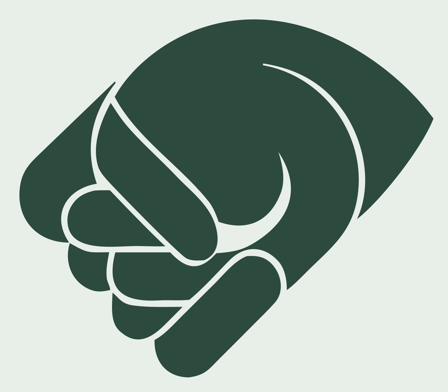 Monoline Punching Fist Mark #e8efe9/#2d4a3e