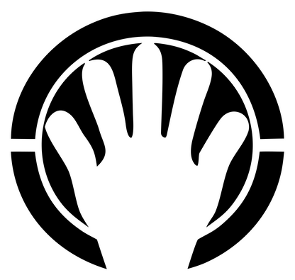 Open Hand Ring Badge #ffffff/#000000