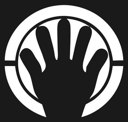 Open Hand Ring Badge #1a1a1a/#ffffff