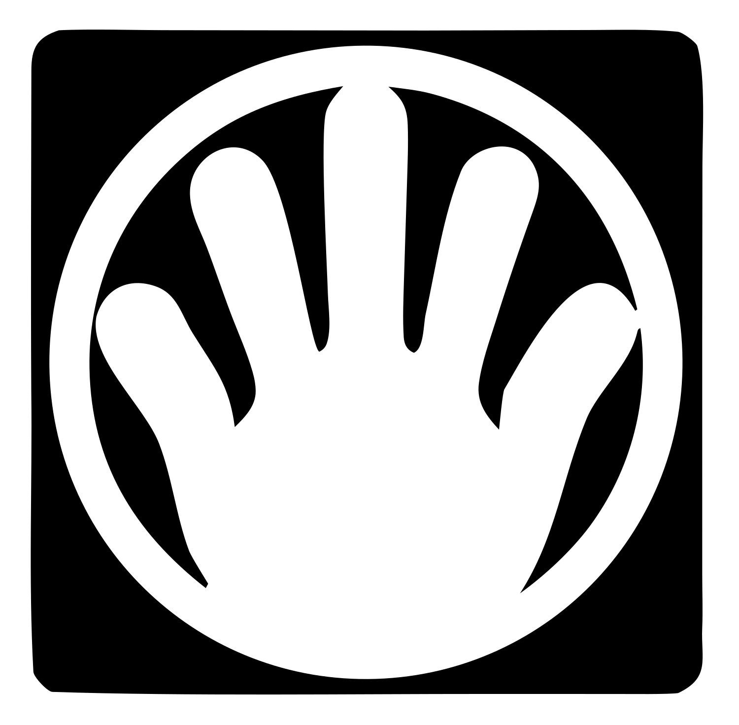 Negative Space Open Hand Badge #ffffff/#000000
