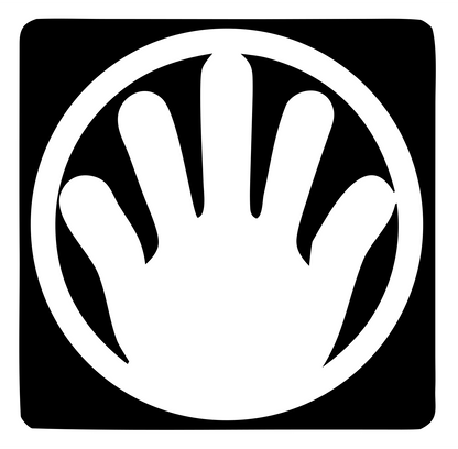 Negative Space Open Hand Badge #ffffff/#000000