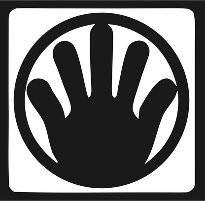Negative Space Open Hand Badge #1a1a1a/#ffffff