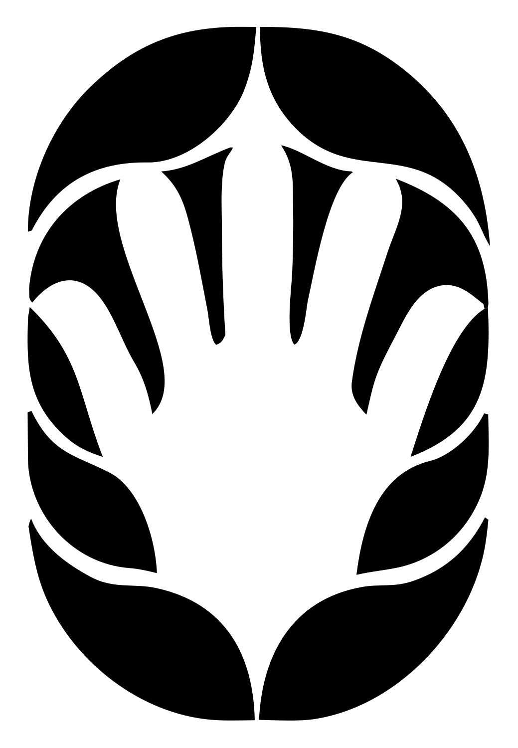 Negative Space Open Hand Badge #ffffff/#000000