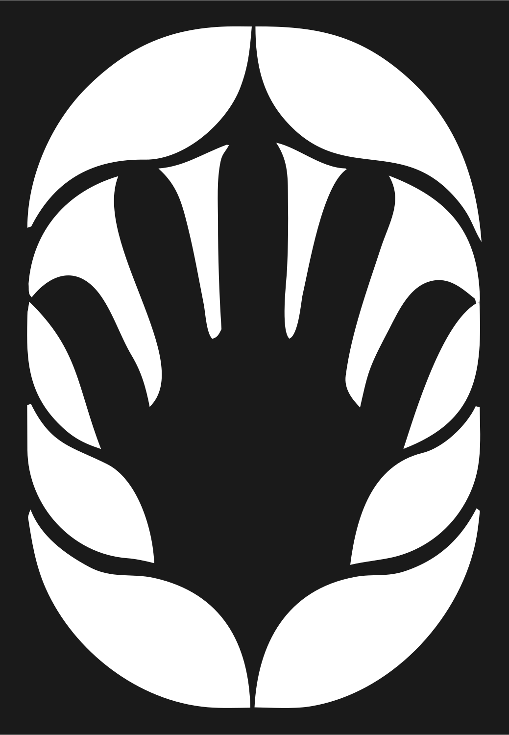 Negative Space Open Hand Badge #1a1a1a/#ffffff