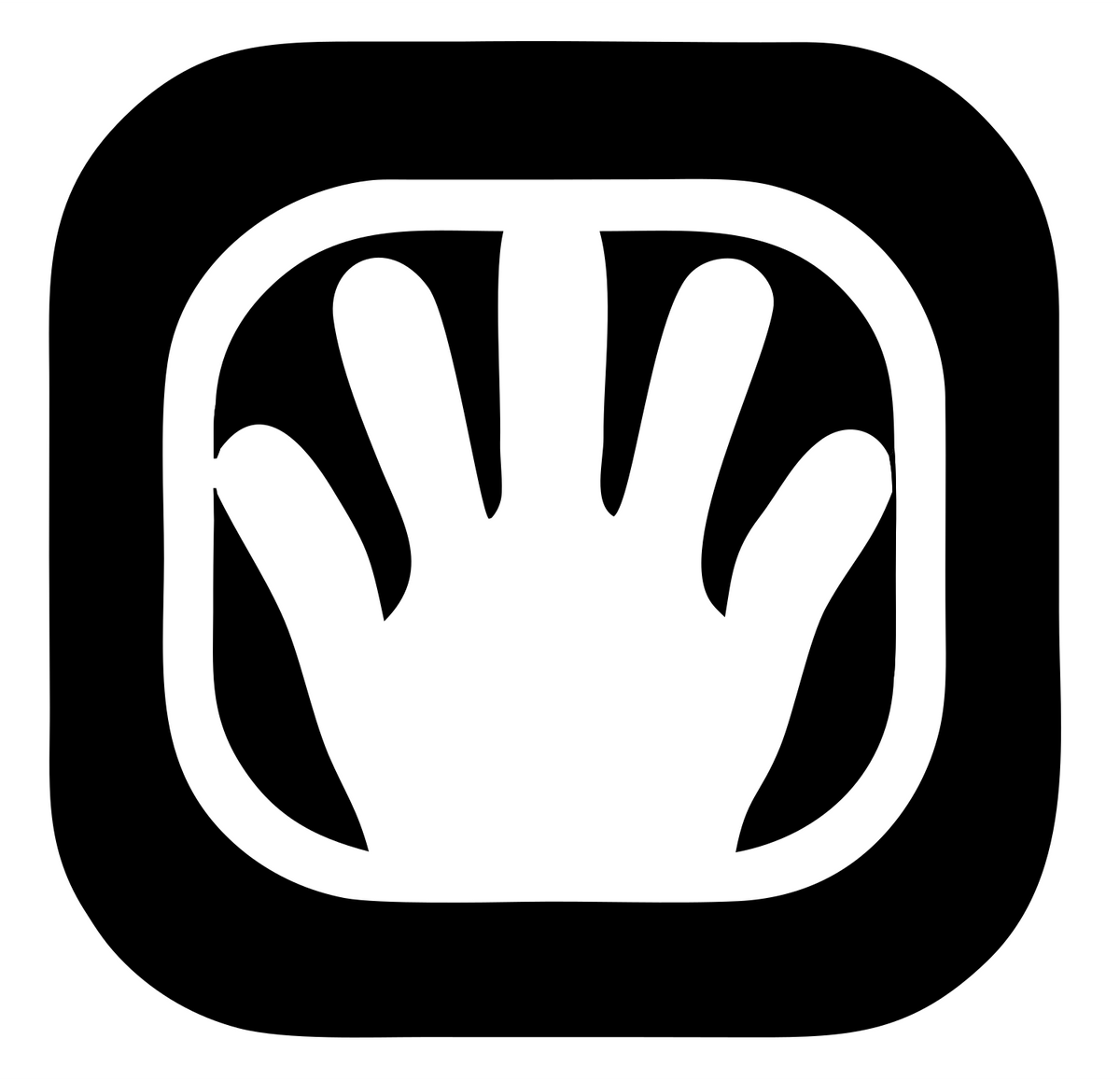 Negative Space Open Hand Badge #ffffff/#000000