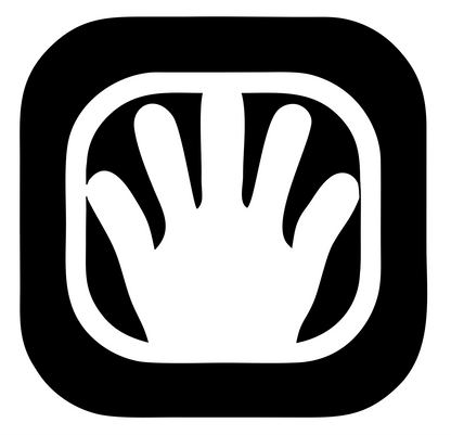 Negative Space Open Hand Badge #ffffff/#000000
