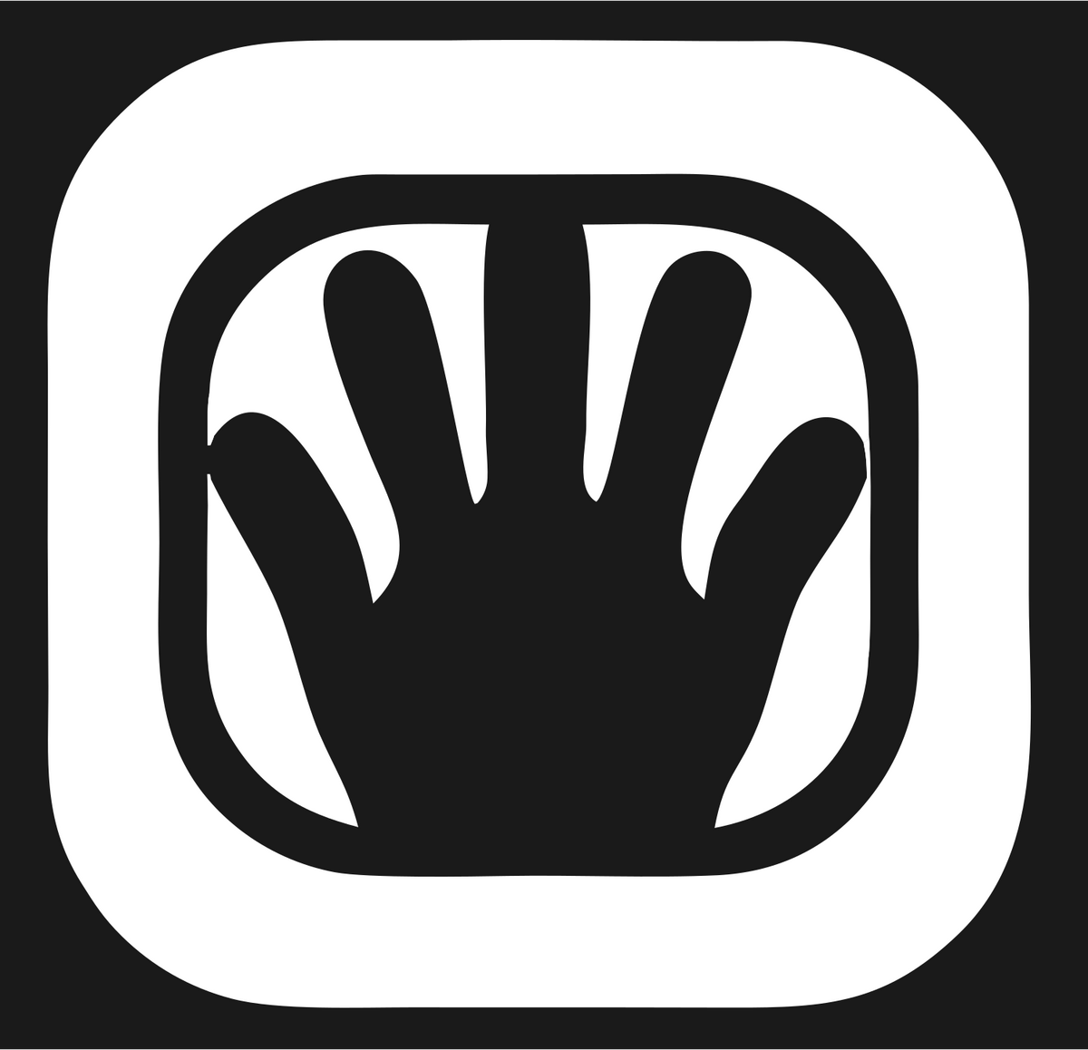 Negative Space Open Hand Badge #1a1a1a/#ffffff