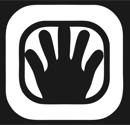 Negative Space Open Hand Badge #1a1a1a/#ffffff