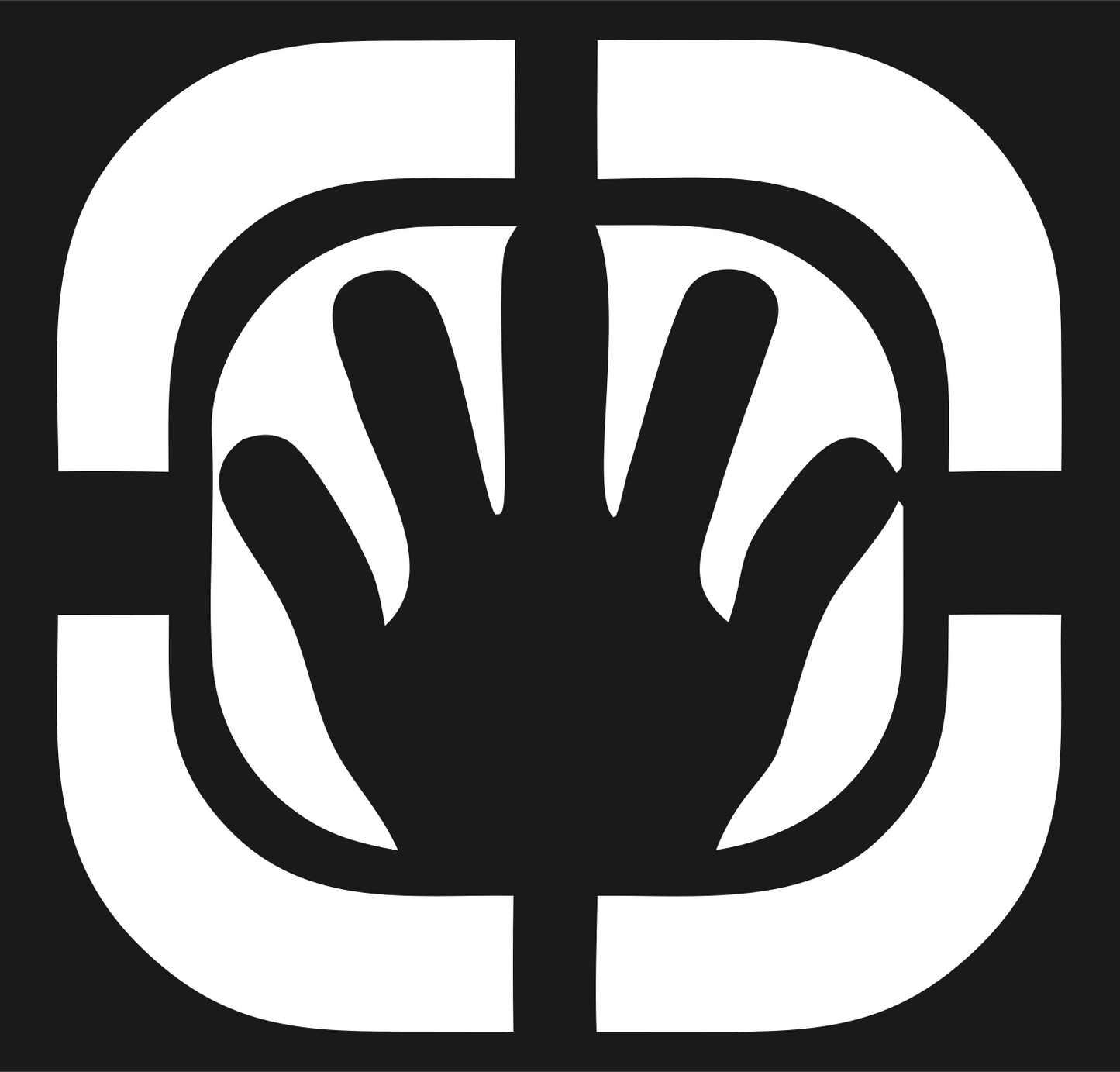 Negative Space Hand Scanner Badge #1a1a1a/#ffffff