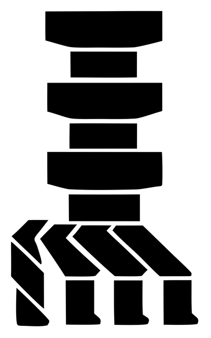 Heavy Robot Wrist Stack Badge #ffffff/#000000