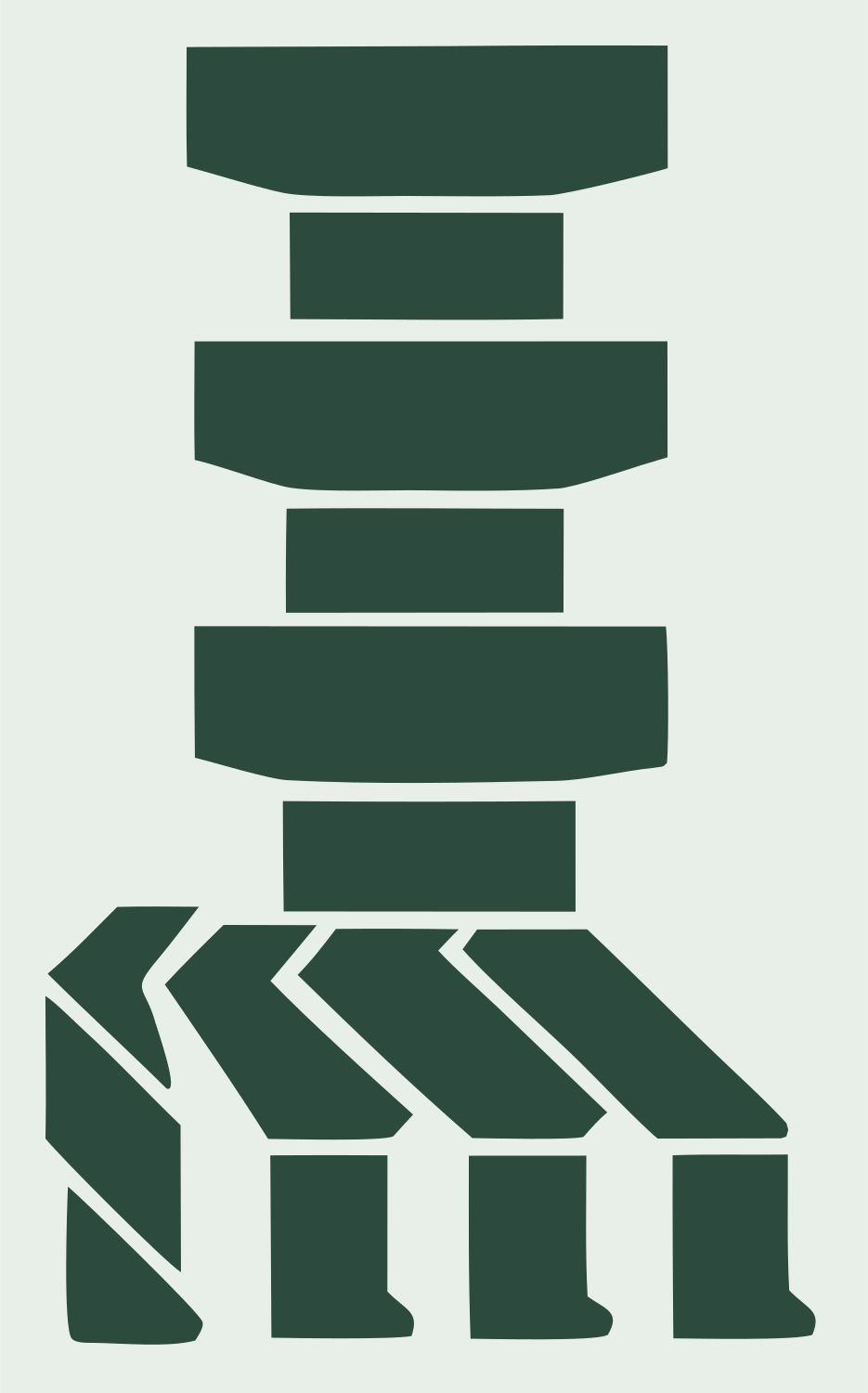 Heavy Robot Wrist Stack Badge #e8efe9/#2d4a3e